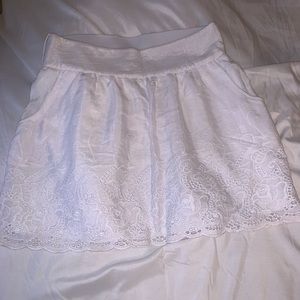 3/$15 White mini skirt with lace